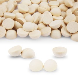 SAVITA Pack of 120 2 cm Half Wooden Balls, Unfinished Split Wooden Balls, Natural Half Wooden Beads for Crafts, DIY Projects, Festival Ornaments and Accessories