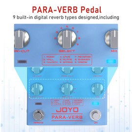 JOYO Reverb Pedal Digital Stereo Guitar Pedal with 9 Reverb Effects Infinite & Trail Functions for Electric Guitar - True Bypass (PARA-VERB R-31)