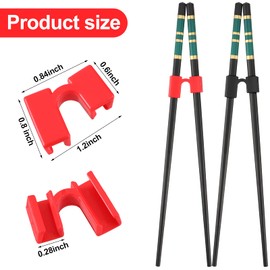 10 Pieces Reusable Chopstick Helpers Non Slippery Training Chopsticks Plastic Replaceable Practice Chopstick for Adults Kids Beginner Right or Left Handed Trainers(Red, Black)