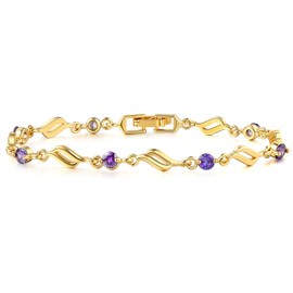 Poemmoon Tennis Bracelets for Women, 18K Gold Plated Classic Gold Infinity Bracelet, Lightweight Gold Tennis Bangle Bracelets with Cubic Zirconia