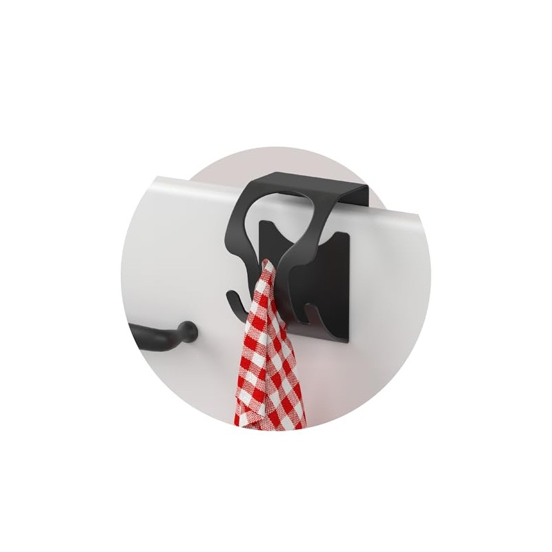 MDCASA Towel Holder without Drilling, Black I Tea Towel Holder