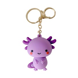 POYAMUSE Cute Axolotl Keychain - PVC Axolotl Keyring for Bags, Backpacks, Purse, and Car Keys-purple