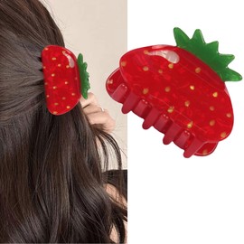 Strawberry Hair Clip,Summer Fruit Hair Claw Clip,Cute Strawberry Barrette Jaw Clamp,Women Girls Hair Accessories for Birthday,Hawaii Party,Summer Theme Party(03)