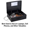 SentrySafe Black Electronic Security Lock Box with Steel Tether Cable,