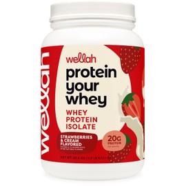 Wellah Protein Your Whey (30 Servings, Strawberries and Cream) Whey Protein Isolate (WPI)