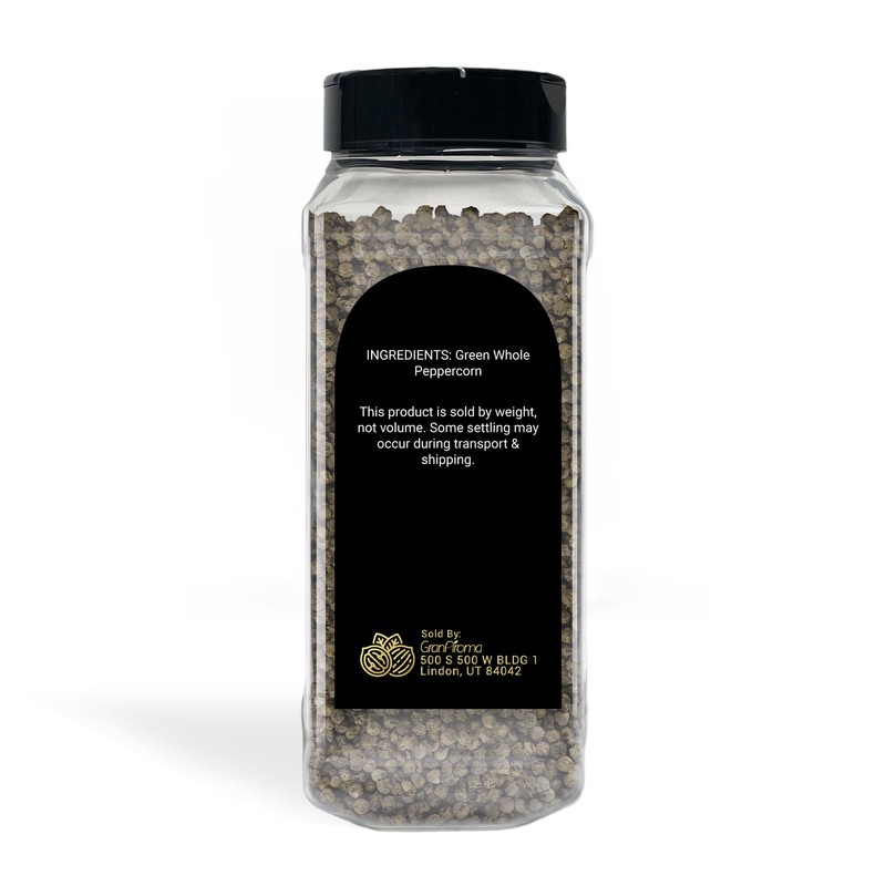 GranAroma Green Peppercorns, Whole & Dried, Fresh Flavor (12 Ounce)
