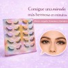 10 Pares Pestañas Postizas Reutilizables Diferentes Diseños