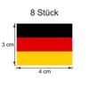 Generisch Set of 8 Germany Flag Stickers | Sticker Germany