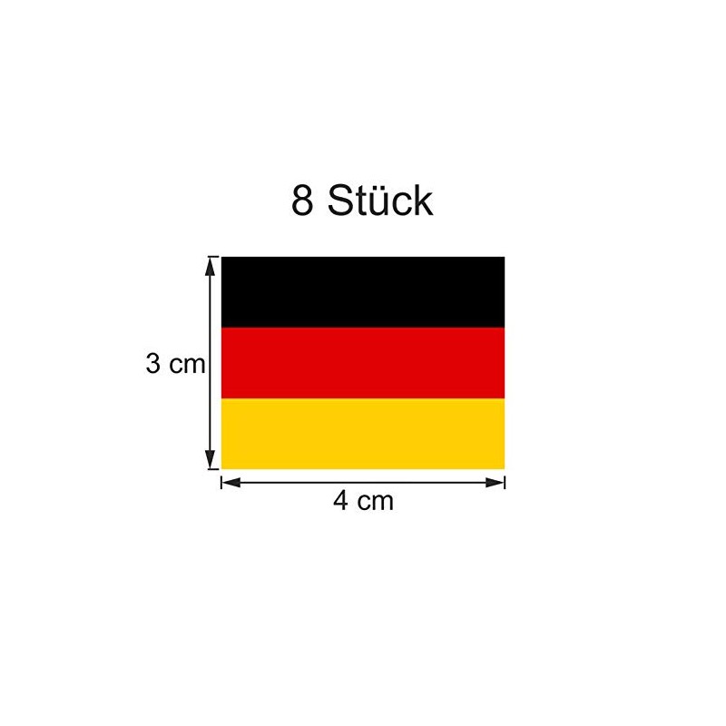Generisch Set of 8 Germany Flag Stickers | Sticker Germany