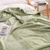 KAWAHOME Knit Blanket Lightweight Breathable Fuzzy Heather Jersey Thin Blanket