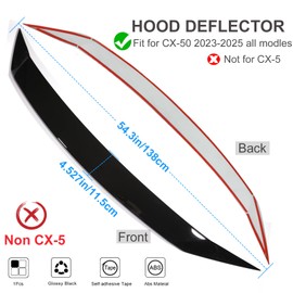 Birbenben Fit for Mazda CX 50 2025 2024 2023 Accessories, Glossy Black Hood Bonnet Cover Trim Low Profile Hood Bug Deflector Shield Front Bumper Stone Guards Protection for CX50 CX-50 Hybrid Accessory