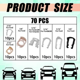SamWinGear 70PCS Fuel Line Clips 7 Sizes Fuel Line Connector Injector Clips Repair Kit Replacement 3/8" & 5/16" Nylon Fuel Brake Line Clamp Hose Retainer Clips Assortment Kit tool for Ford GM Chrysler