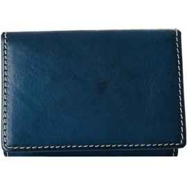 Olyce Men's Business Card Holder, Name Engraving, Free Engraving, Italian Leather, 05. Navy (Vachetta Leather)