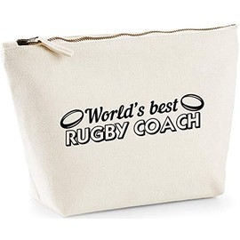 Hippowarehouse World's best rugby coach printed make up cosmetic wash bag 18x19x9cm