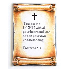 Proverbs 3:5 Bible Verse Fridge Magnet (2 x 3 inches)