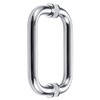 Ranbo C-Shaped 6" Tubular Back-to-Back Frameless Glass Shower Door Push