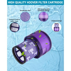 Birshe Pack of 4 Filters for Dyson V11 SV14 V15 SV22, HEPA Filter for Dyson V12, Washable Replacement Filter for Dyson V12 Slim Absolute Extra/Total Clean/Fluffy with 1 Brush, Replace # 971517-01