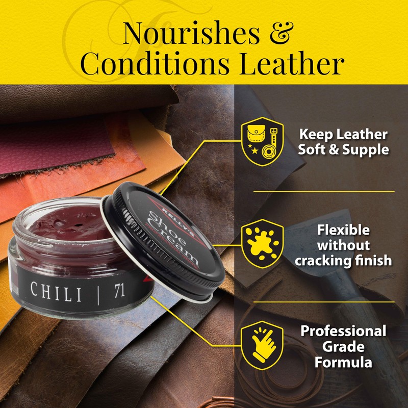 Kelly's Chili Shoe Polish 1.5 oz - Professional Leather Shoe