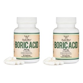 2 Pack Supositorios De Ácido Bórico Vaginal De 600 Mg