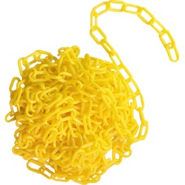 A'sTool Plastic Chain, Intrusion Prevention, Reinforced Plastic, Durable, Black, Yellow, White, Red, 32.8 ft (10 m) Yellow