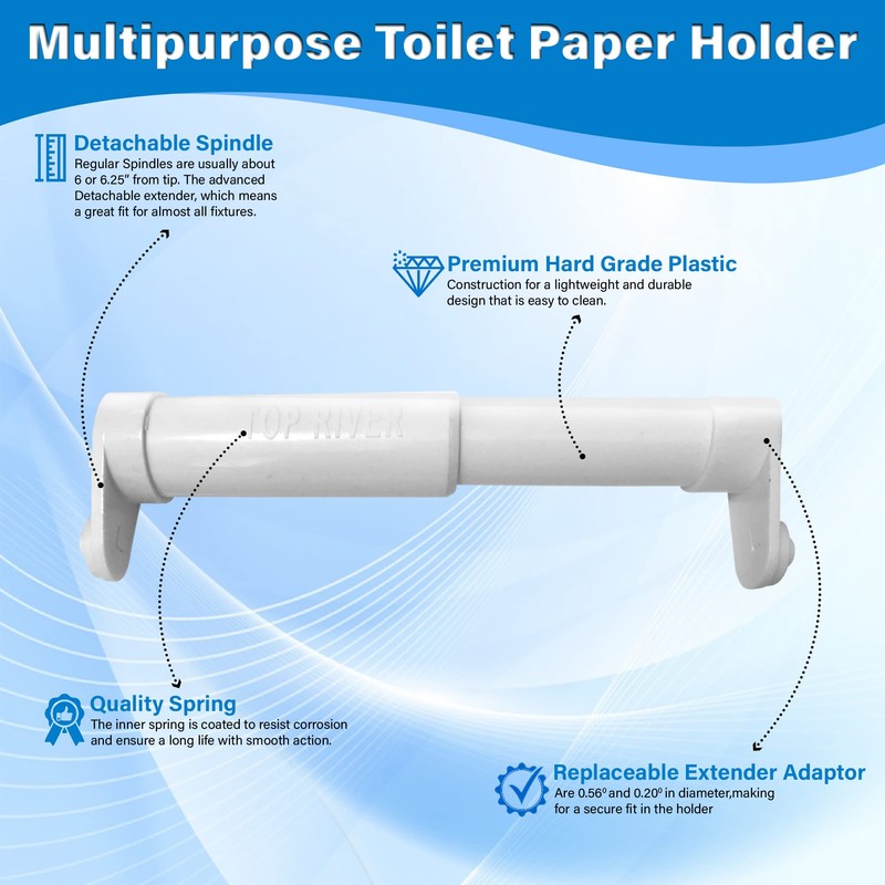 Toilet Paper Holder with Extender Adaptor, Fit Double Rolls and