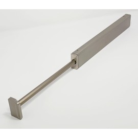 Designer Wardrobe Reversible Closet Valet Rod 11.75" or 13.75" Length with 8.5" Retractable Pullout Extension and Installation Hardware (Matte Nickel, 13.75 Inch Long)