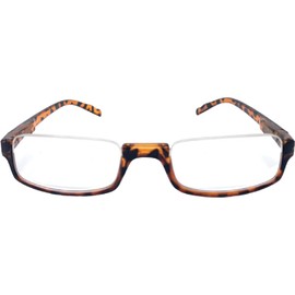 Incredible Bargains The Parker Rectangle Half Frame Reading Glasses, Unisex Semi Rimless Readers + 3.00 Tortoise