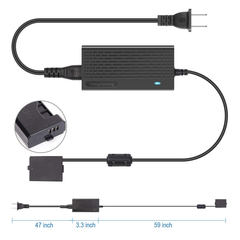 Tengdaxing ACK-E10 Power Adapter Kit LP-E10 Wired Dummy Battery for