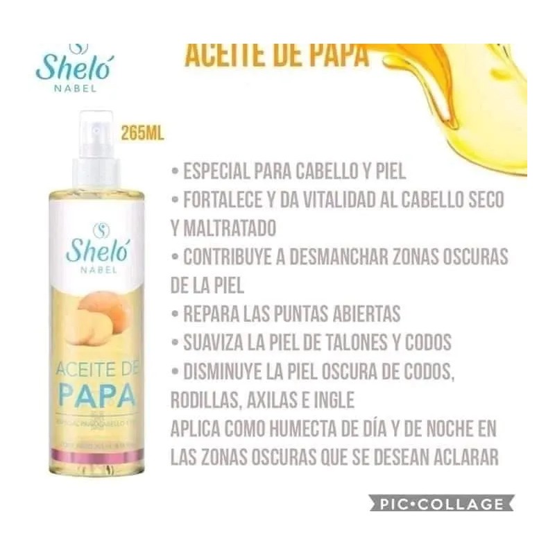 Aceite De Papa Aclara Axilas Nutre Cabello Maltratado 265 Ml