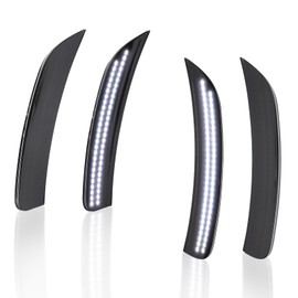 AreLokpri Side Marker Lights Compatible with Chrysler 200 Sedan 2015 2016 2017 LED Smoked Lens, White Side Marker Lamps, Front & Rear Bumper 4PCS