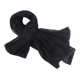 ToopMount Sniper Veil Tactical Scrim Net Scarf Desert Xima Scarf 70.9 x 35.5 Inch Polyester Tactical Sniper Face Cover Military Mesh Scarf, black
