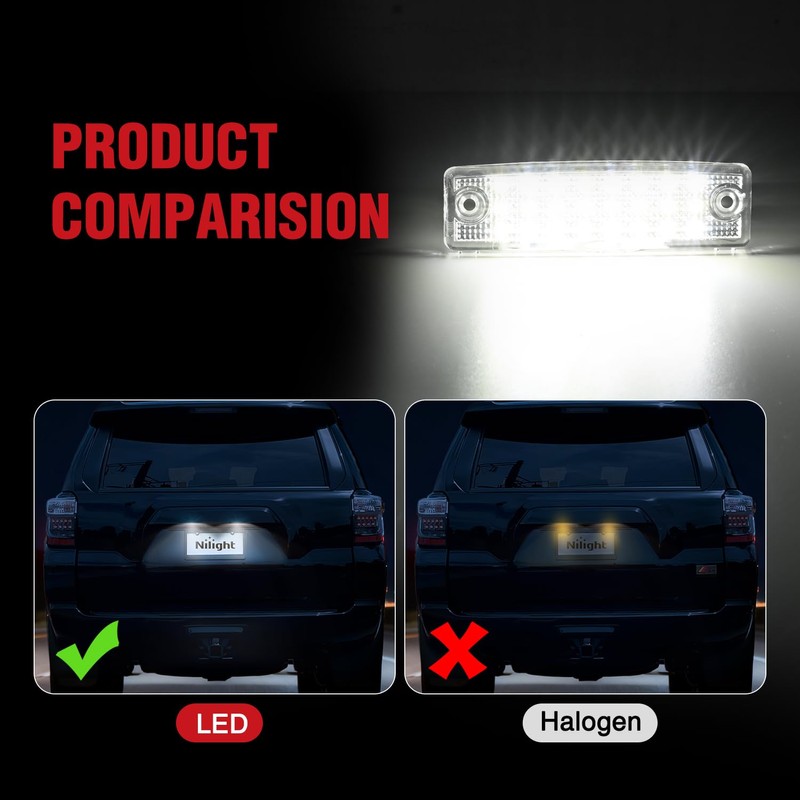 Nilight 2PCS License Plate Lights for 1996-2022 Toyota 4Runner