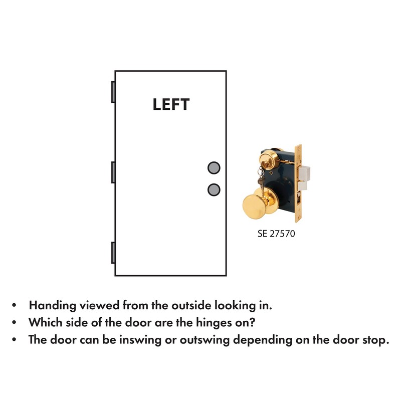 Prime-Line SE 27570 2-1/2 in. Backset, Entrance Mortise Lockset, Wrought