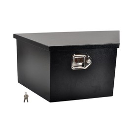 FGJQEFG 26 Inch Black Steel Utility Trailer Tongue Tool Box Wide Utility Trailer Tongue Tool Box RV Storage OrganizerTrailer Storage Tool Box With Lock & Keys (26"X13.3"X12")