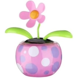 Pink Solar Dancing Solar Powered Dancing Pink Flower in Colorful Shape Flip Flap Animated Bobblehead Dancer Window Sun Catcher Car Dashboard Decor Solar Power Kits, Decorations