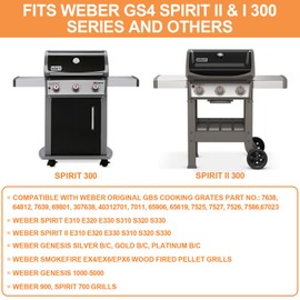 64812 Spirit Grill Grates for Weber Replacement Parts GBS Weber GS4 Spirit II & I 300 SER, Weber Genesis 1000-5000, Silver B/C, Gold/Platinum Weber Grill Parts 7638 7639 7527 65906, Stainless Steel