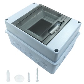 Aracombie 5 Way Distribution Protection Box, Circuit Breaker Box with Bus Bars, IP65 Rated ABS Enclosure with Transparent Cover for Wall Circuit Breaker