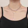 Cimenexe Bohemian Layered Square Choker Necklace Tiny Bar Y Drop