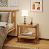 Giantex Rattan Side Table, Boho End Table for Living Room,