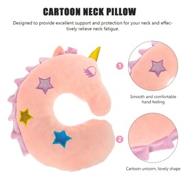 Healifty Kids Travel Neck Pillow Unicorn Design Lightweight Travel Pillow Set for Airplane, Sleeping, Car, Train, Bus and Home