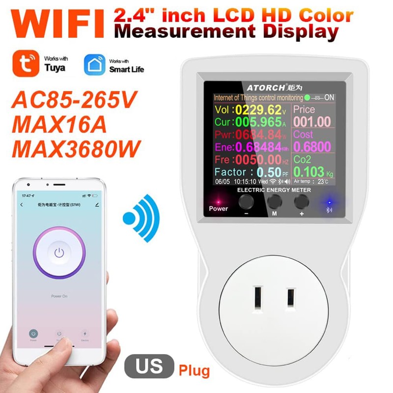WiFi Watt Meter, Plug-in JP Socket Power Meter, Electricity Bill