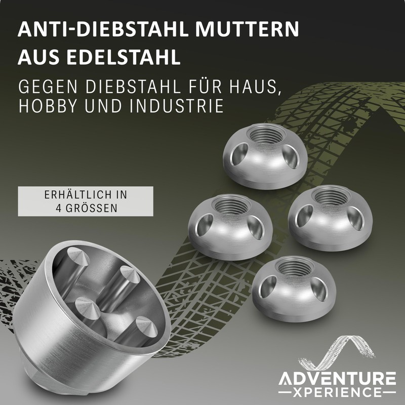 Stainless Steel Anti-Theft Nuts M6 M8 M10 M12 V2A Anti-Theft