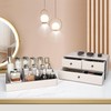 KINGFOM Make Up Organiser with Drawer Makeup Organiser PU Leather