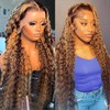CHEETAHBEAUTY #4/27 Ombre Highlight Deep Wave 13X6 HD Transparent Lace
