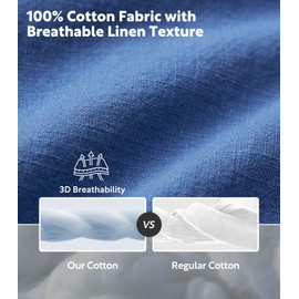 DAVID ARCHY Men’s Pajamas Set – 100% Cotton cotton Pajamas for Men Summer Short Sleeve Lightweight Lounge PJs with Pockets (Large, Navy Blue)