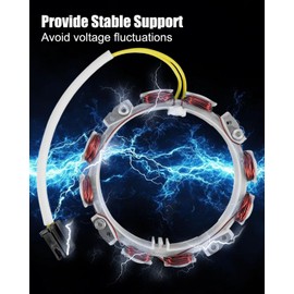 Charging Coil and Alternator Stator Assembly Fit for Briggs & Stratton V-Twin Engine 16HP-23HP 295347 305447 356447 Series Replace 846882, Widely Used in Mowers Outdoor Equipments