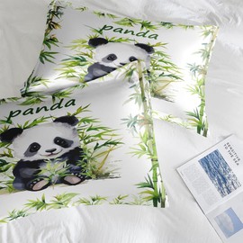 Nesphy Cute Panda Bear Twin Comforter Set, Koala Painting Tree Bedding Set 2 Piece, All Season Soft Toddlers Children Adults Bedroom Bed Decoration Comforter and 1 Pillow Shams