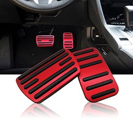 NYZAUTO Anti-Slip Performance Foot Pedal Pads kit Compatible with Honda Accord Elysion Odyssey Civic CRV Jade,Auto No Drilling Aluminum Brake and Gas Accelerator Pedal Covers (Model B-Red)