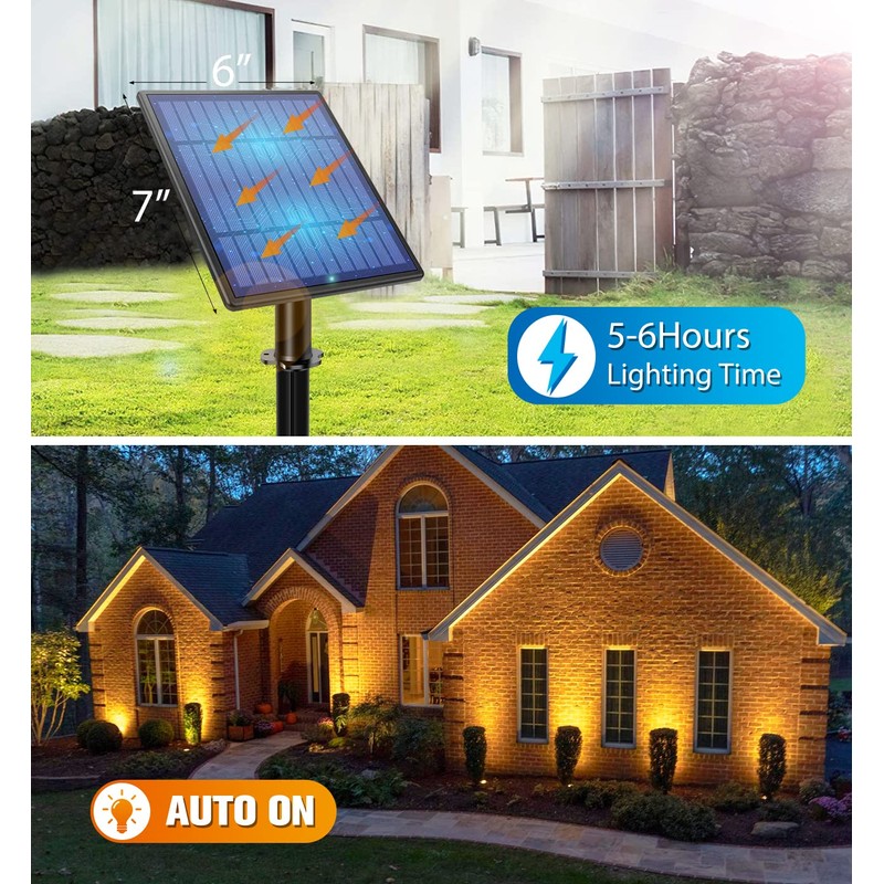 APONUO Metal Outdoor Solar Landscape Lights, Waterproof Spotlight 6-in-1 for
