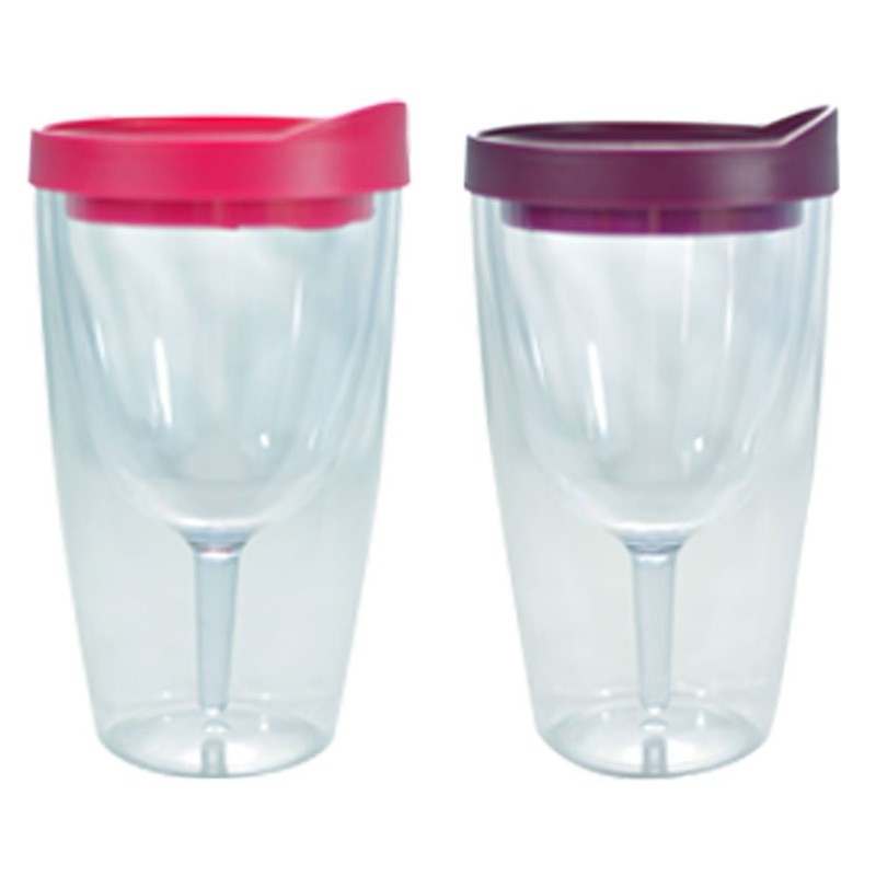 Southern Homewares Red & Pink Lids Wine Tumbler Set –